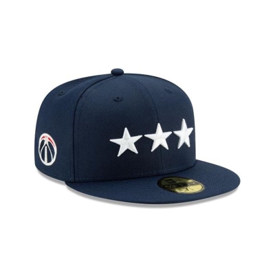 Blue Washington Wizards Hat - New Era NBA 2019 NBA Authentics City Series Alt 59FIFTY Fitted Caps USA7895261